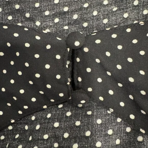 Zara Front Cut Out Polka Dot Front Slit Midi Black and White Dress - medium - Picture 9 of 10